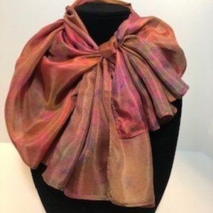 Hand dyed silk scarf